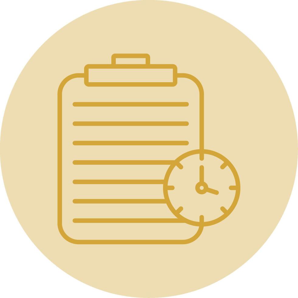 Stopwatch Line Yellow Circle Icon vector