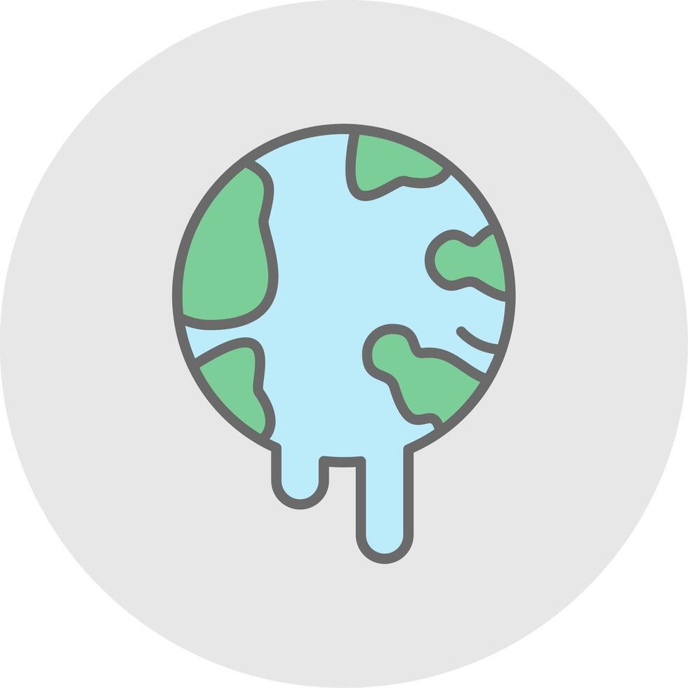 Global Warming Line Filled Light Icon vector
