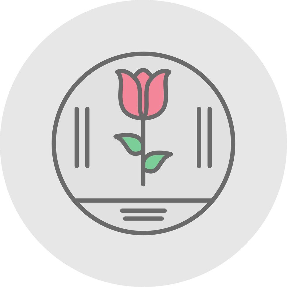 tulipán línea lleno ligero icono vector