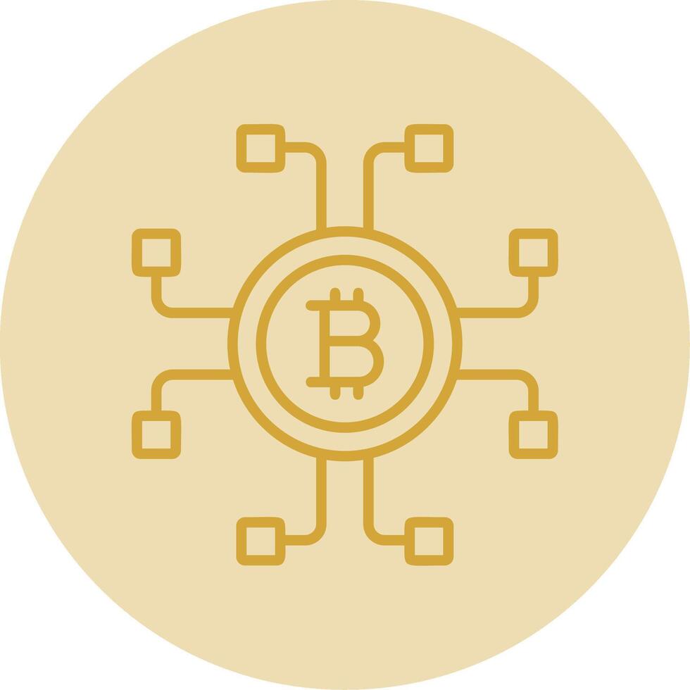 Decentralized Decentralized Line Yellow Circle Icon vector