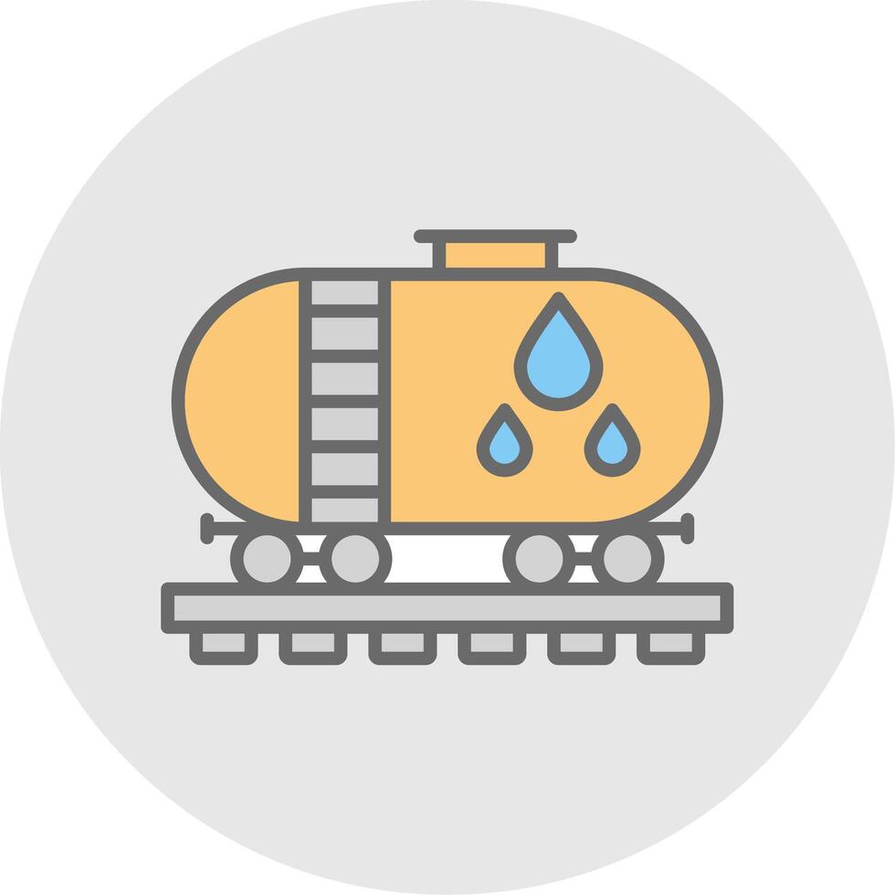 Oil Tank Line Filled Light Icon vector