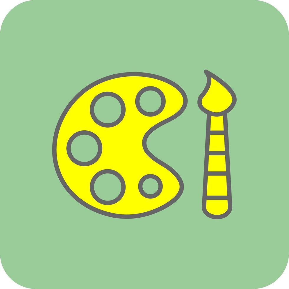 Paint Palette Filled Yellow Icon vector