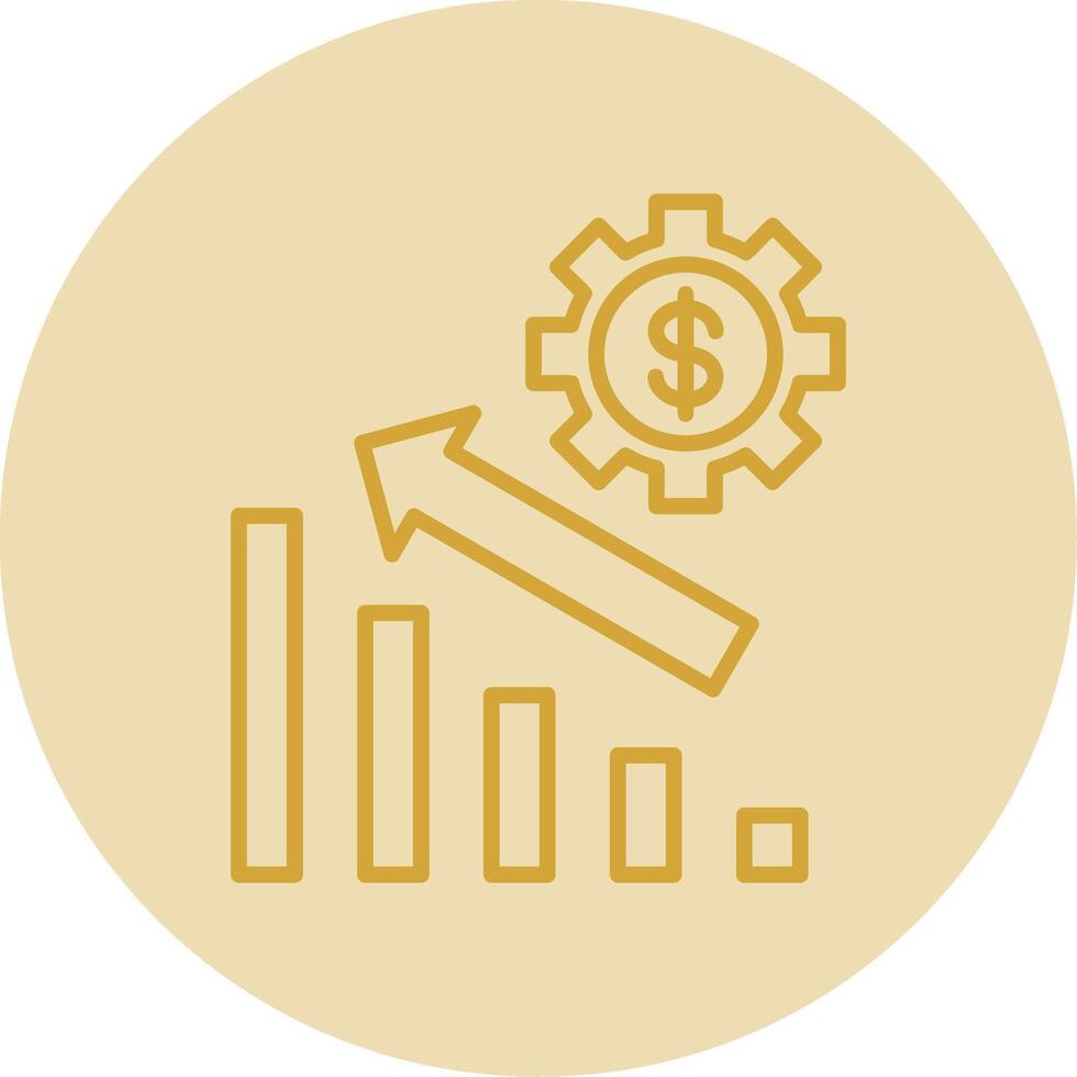 Wind Turbine Line Yellow Circle Icon vector