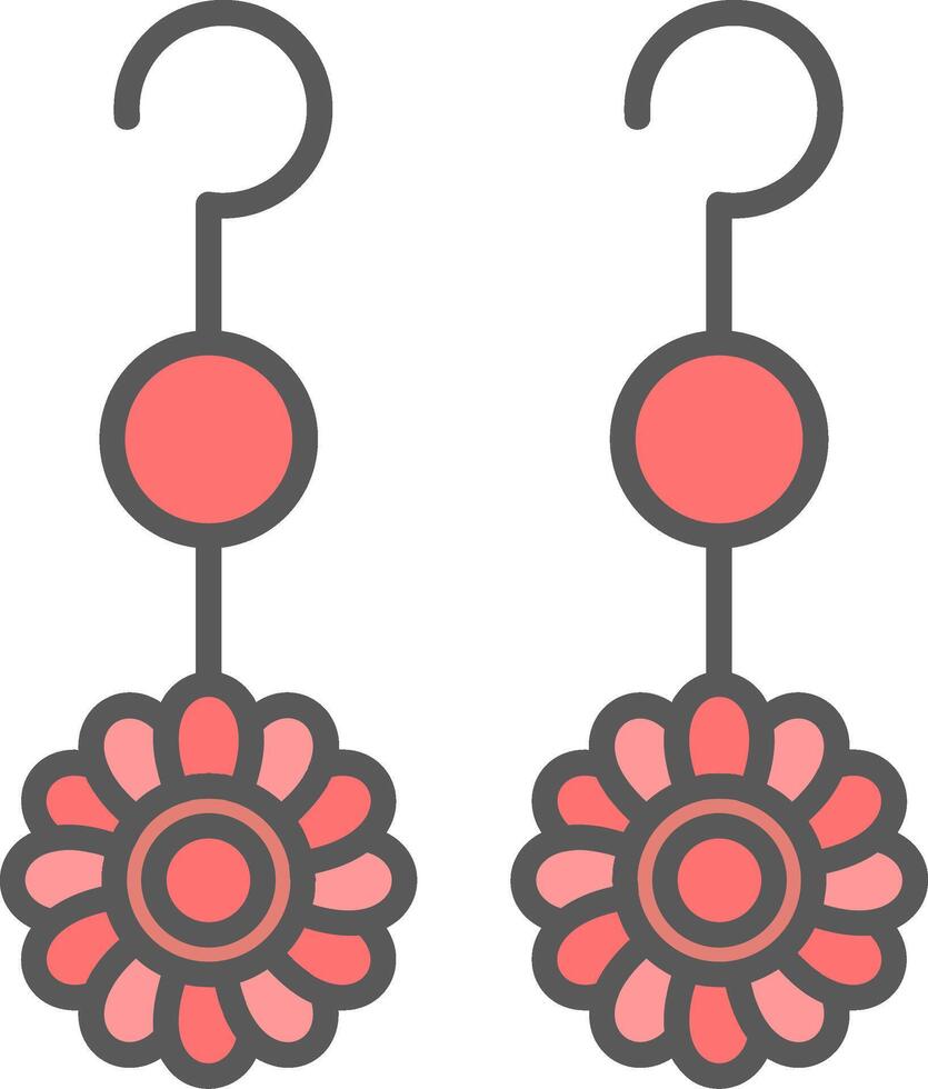 Earrings Line Filled Light Icon vector