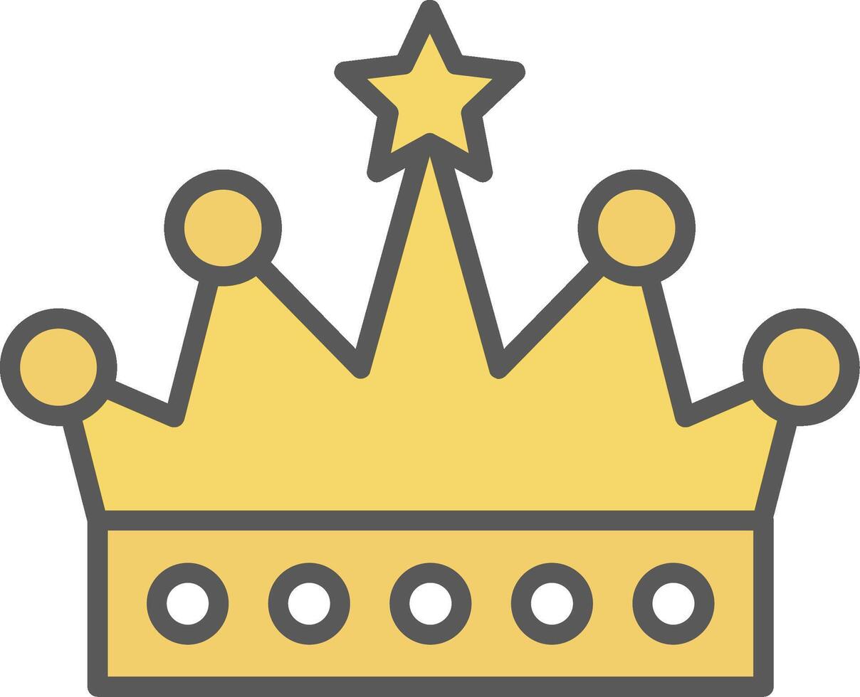 Crown Line Filled Light Icon vector