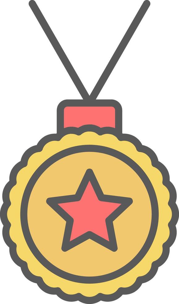 Medal Line Filled Light Icon vector