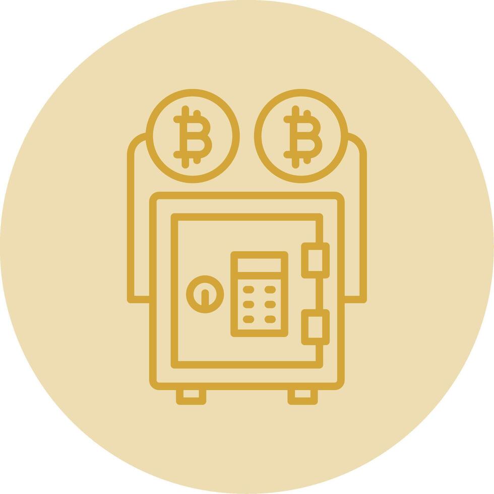 Proof Stake Line Yellow Circle Icon vector