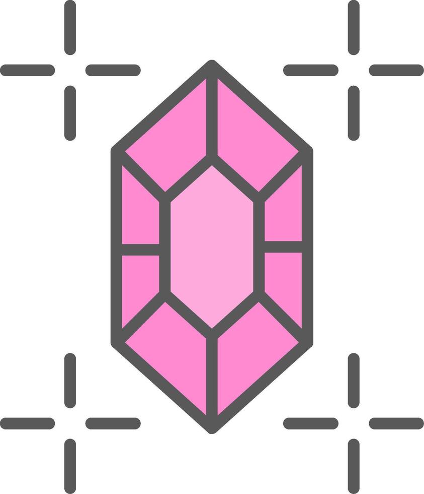 Gem Line Filled Light Icon vector