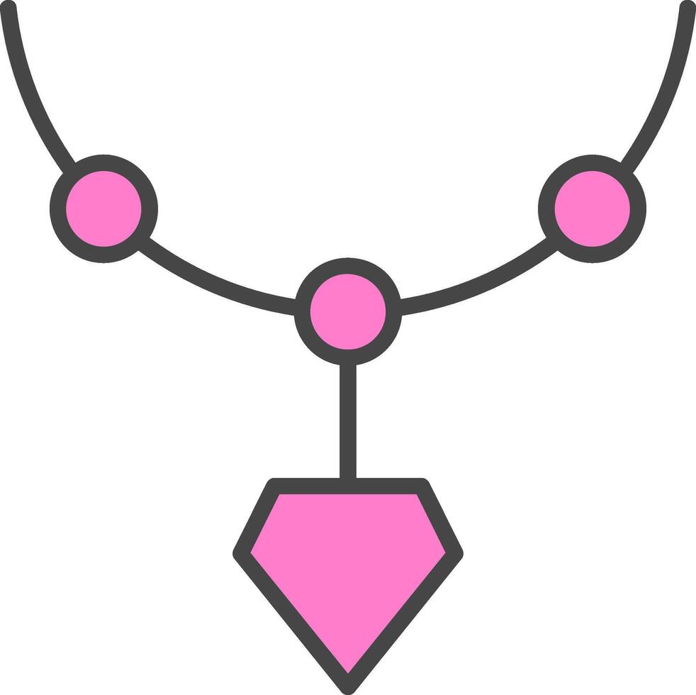Locket Line Filled Light Icon vector