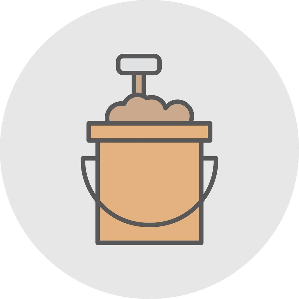 Sand Bucket Line Filled Light Icon vector