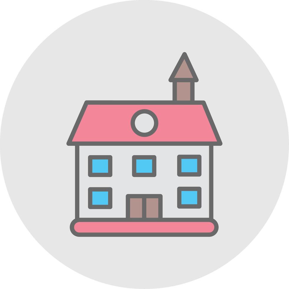Private Guest House Line Filled Light Icon vector