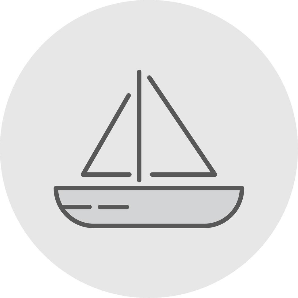 navegación barco línea lleno ligero icono vector