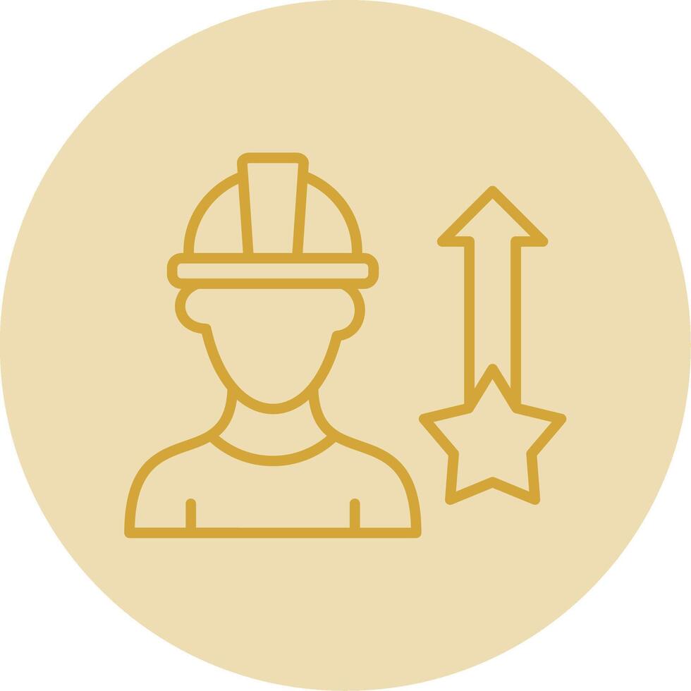 C Clamp Line Yellow Circle Icon vector