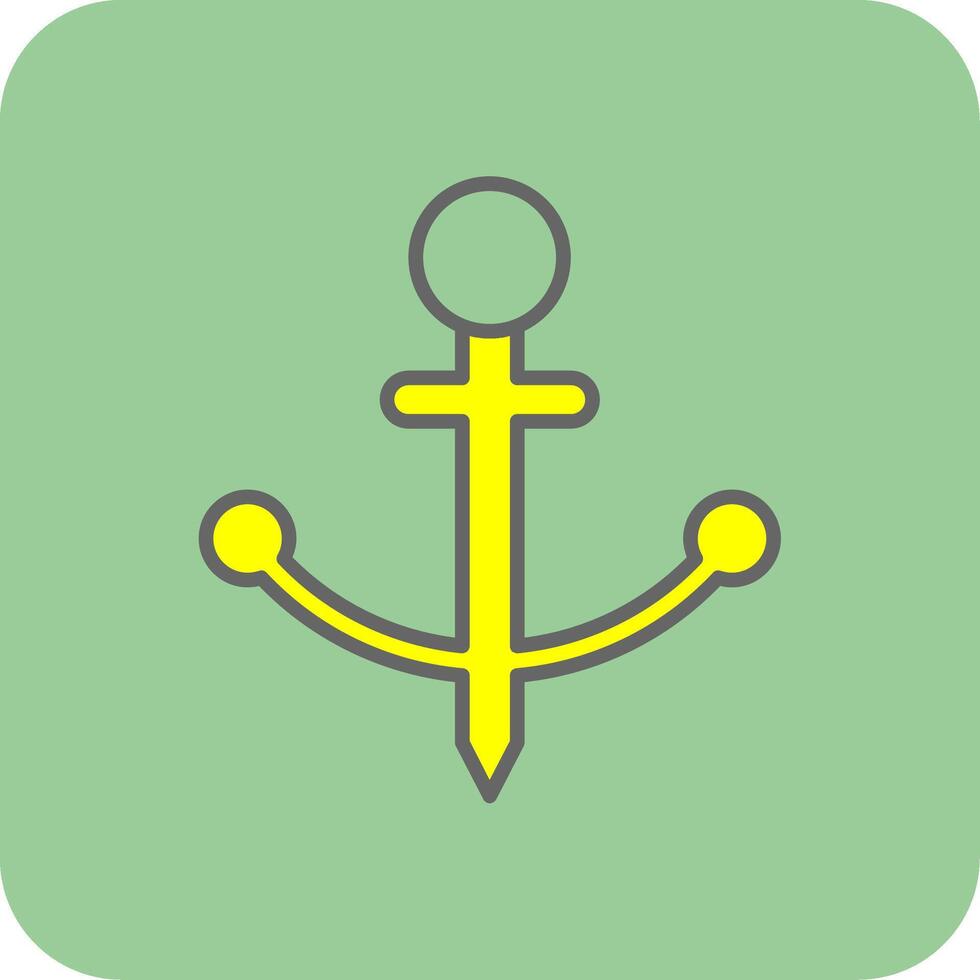 Anchor Filled Yellow Icon vector