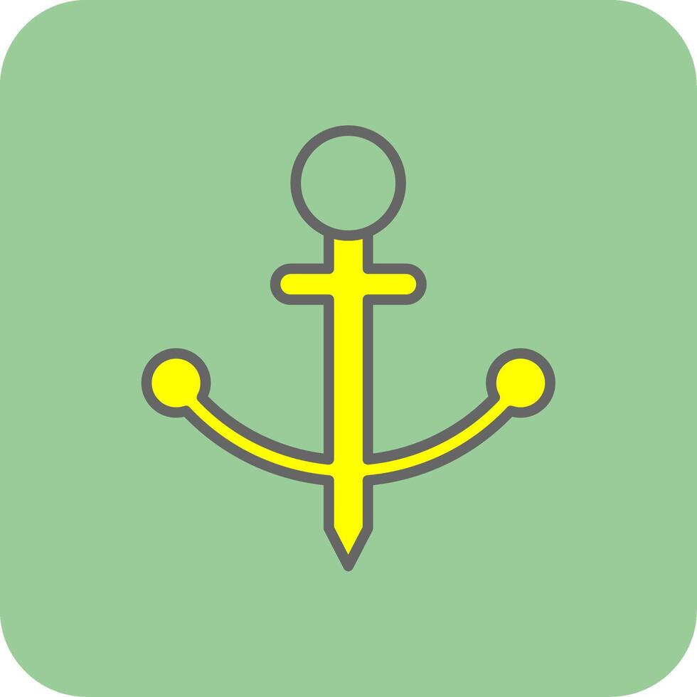 Anchor Filled Yellow Icon vector