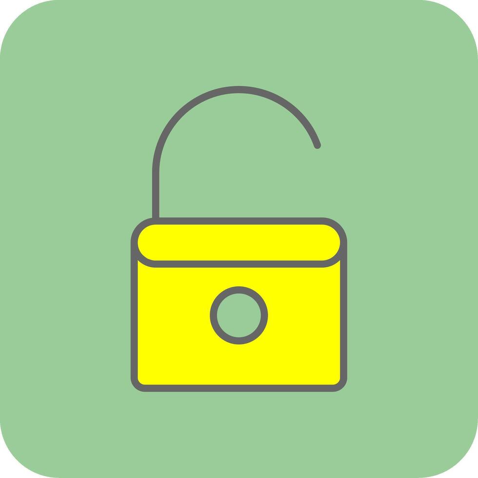 Open Lock Filled Yellow Icon vector