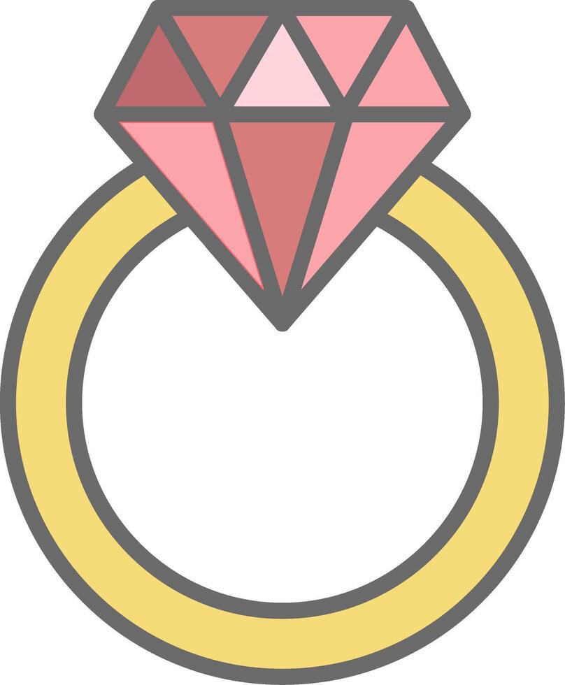Diamond Ring Line Filled Light Icon vector