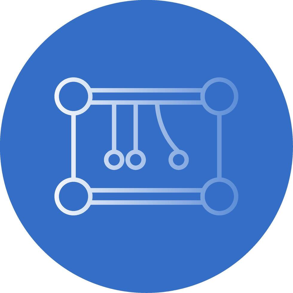 Newtons Cradle Flat Bubble Icon vector