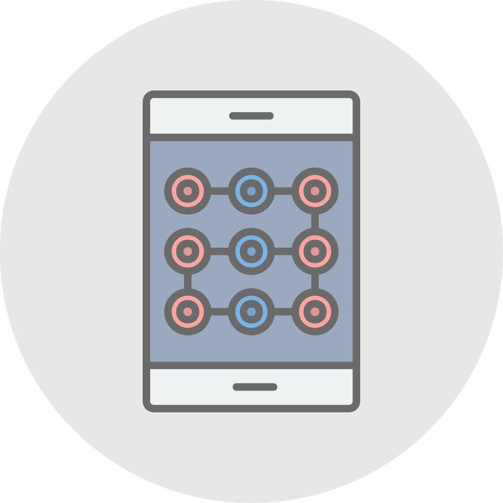 Lock Pattern Line Filled Light Icon vector