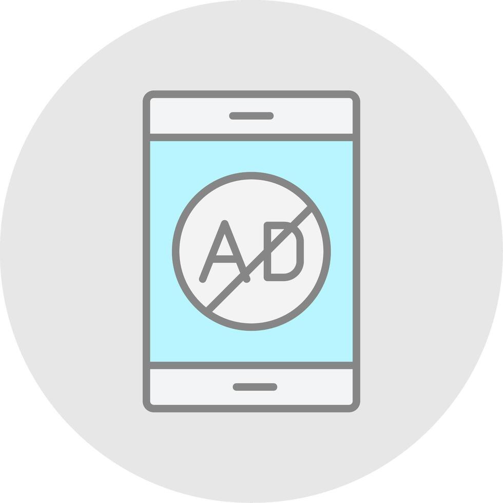 Ad Blocker Line Filled Light Icon vector