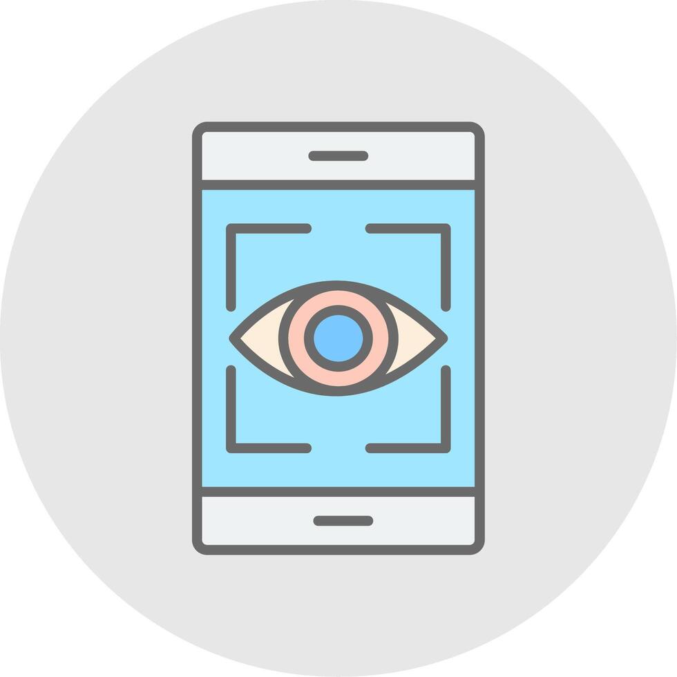 Eye Recognition Line Filled Light Icon vector