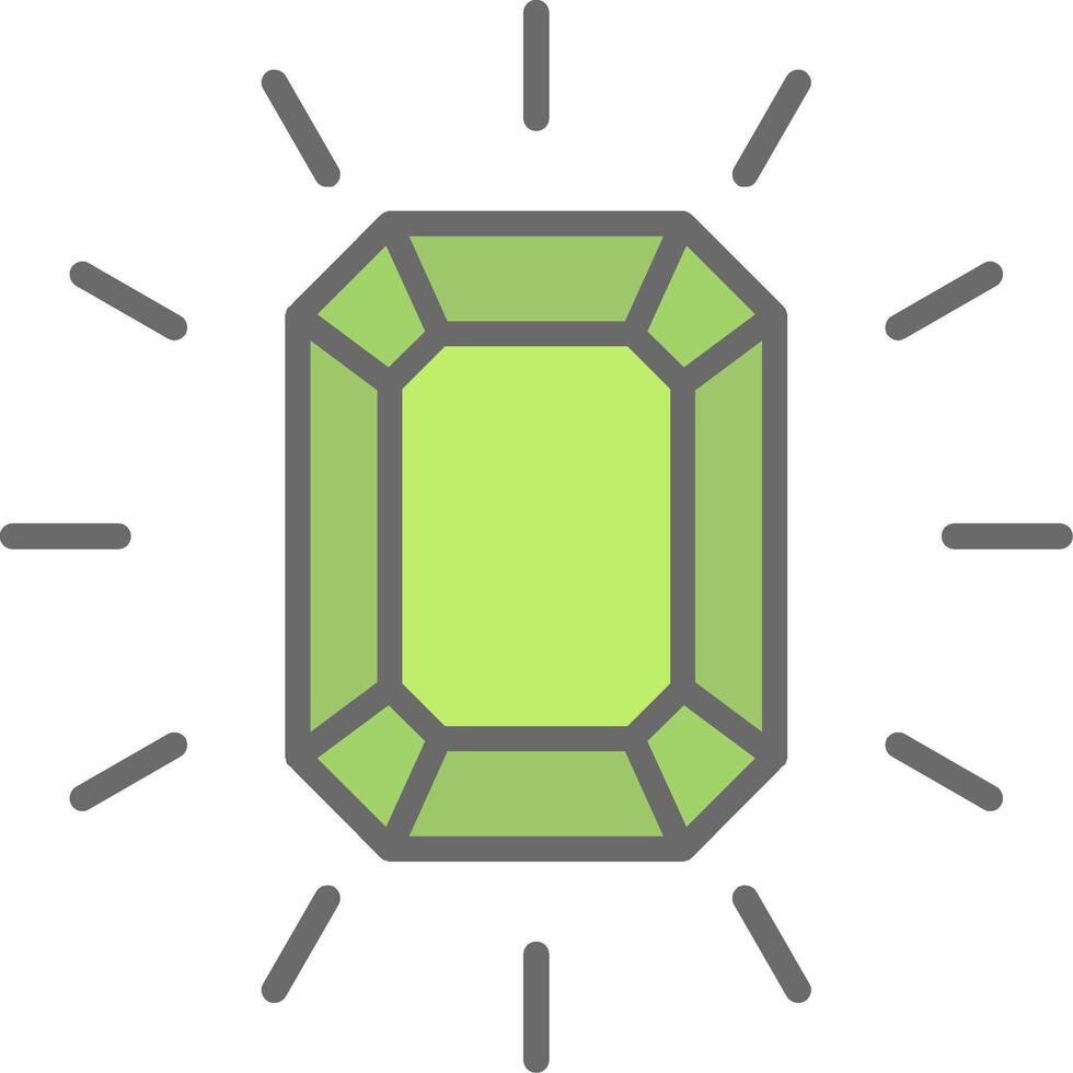 Gem Line Filled Light Icon vector