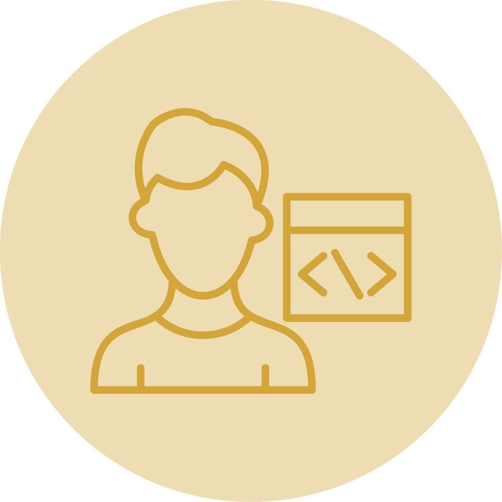 Crane Lifting Line Yellow Circle Icon vector