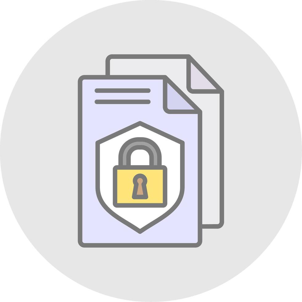 Privacy Policy Line Filled Light Icon vector