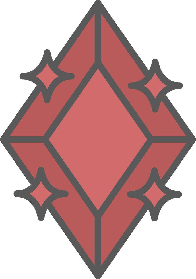 Diamond Line Filled Light Icon vector