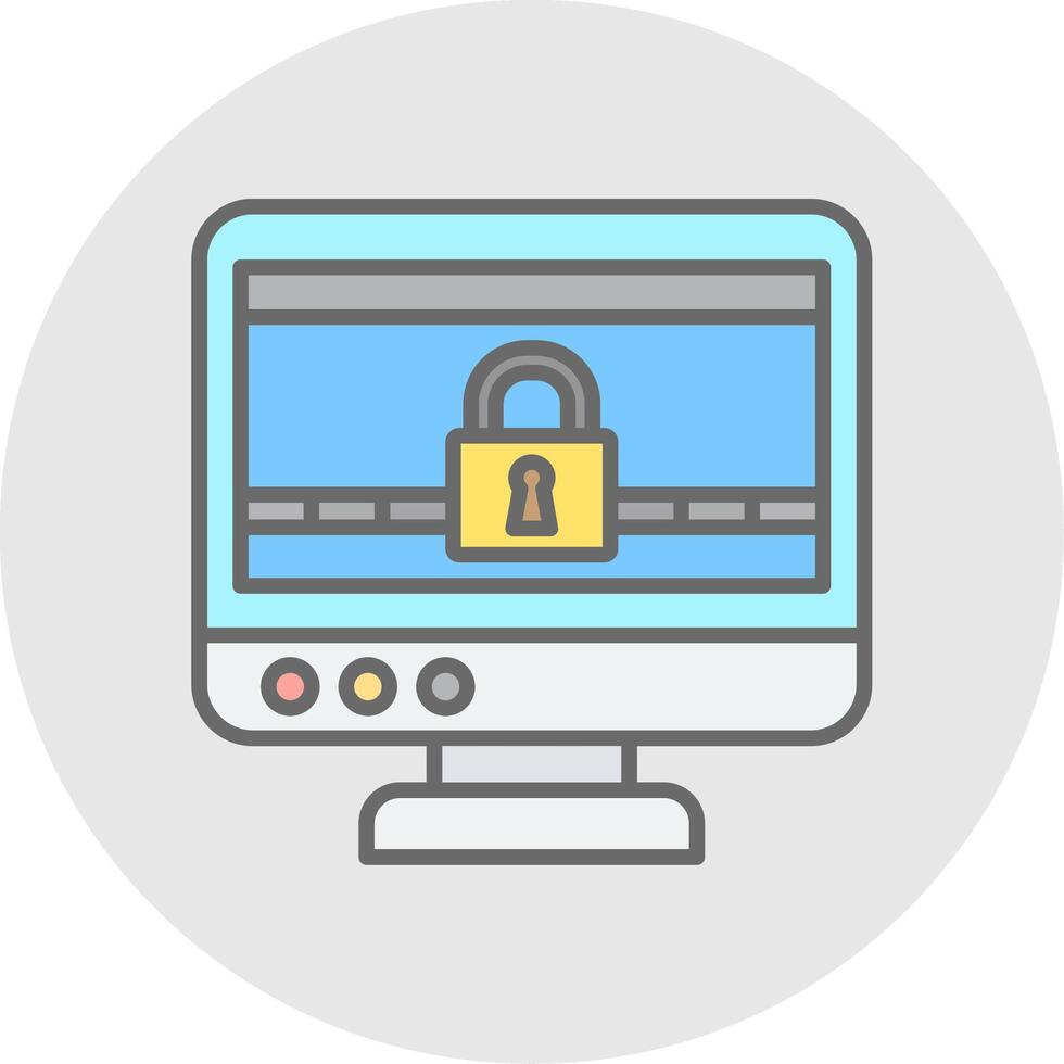 Ransomware Line Filled Light Icon vector