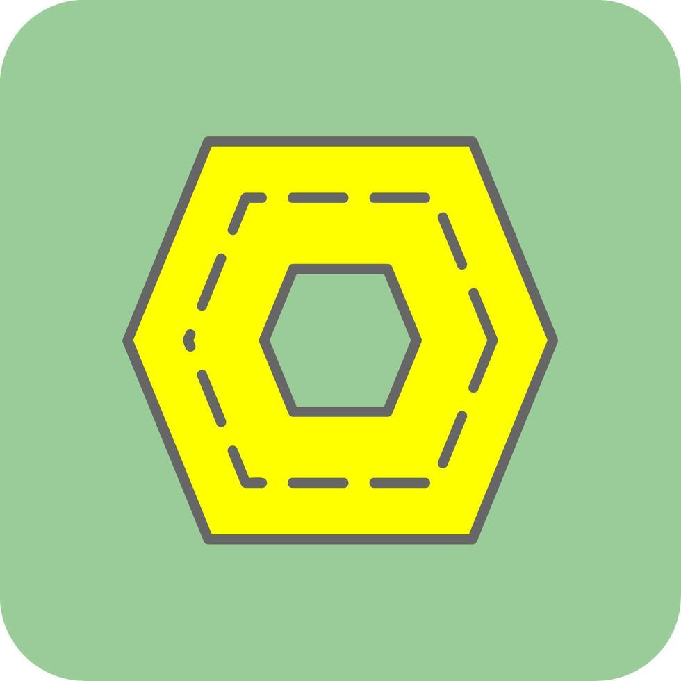 Nut Filled Yellow Icon vector