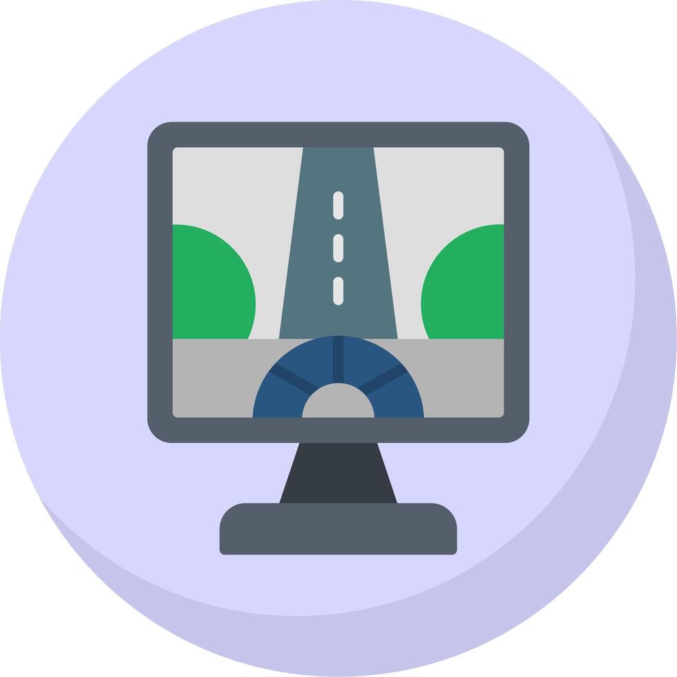 Driving Control Flat Bubble Icon vector