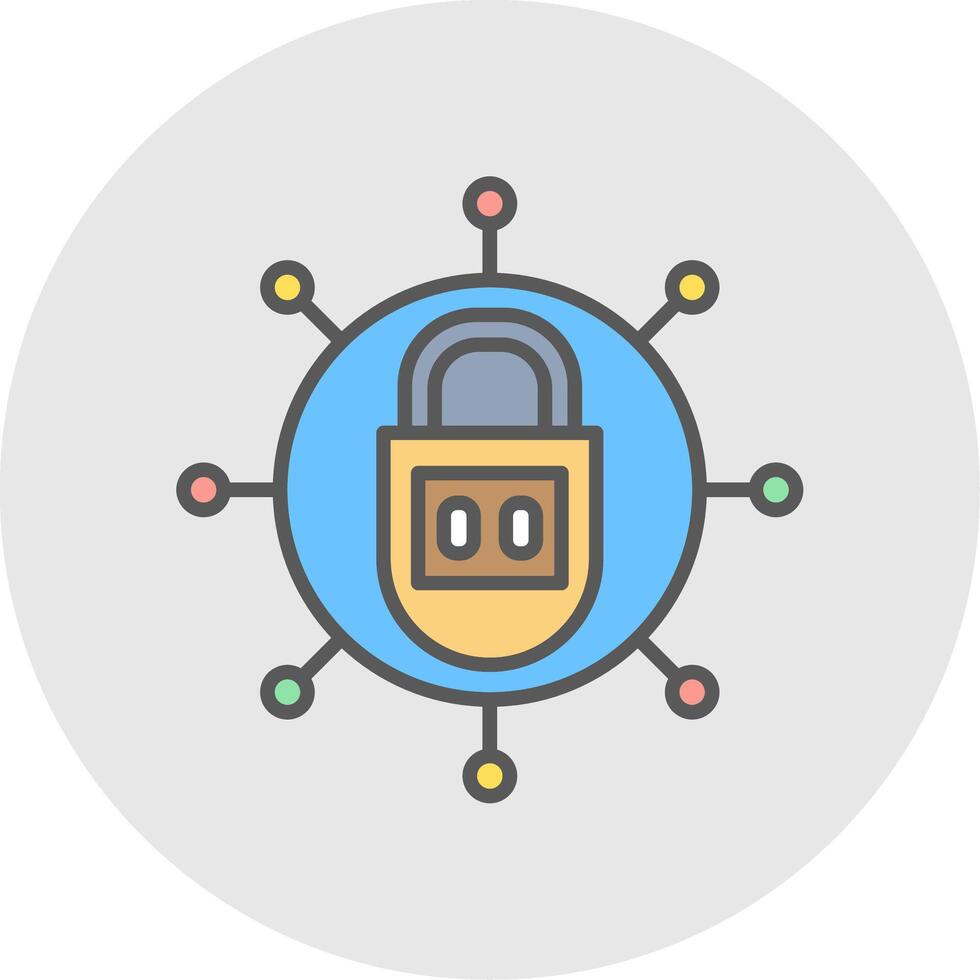 Lock Line Filled Light Icon vector