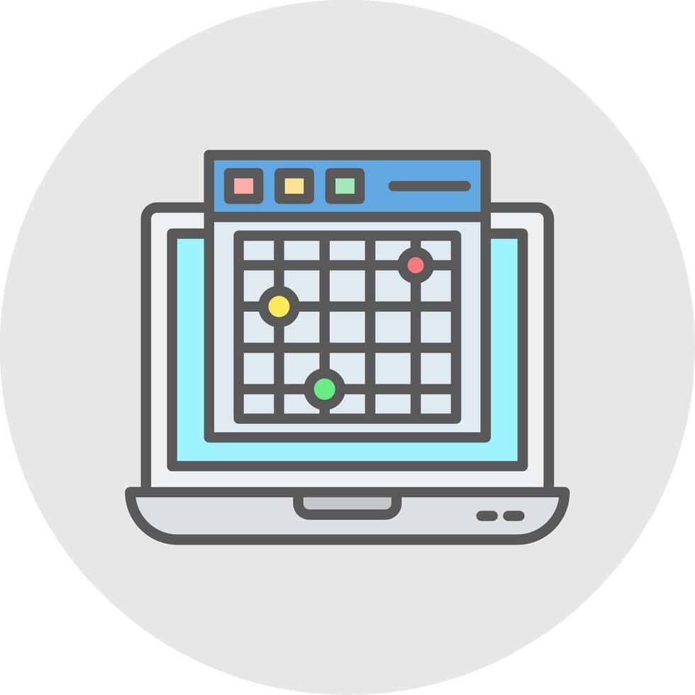 Heatmap Line Filled Light Icon vector