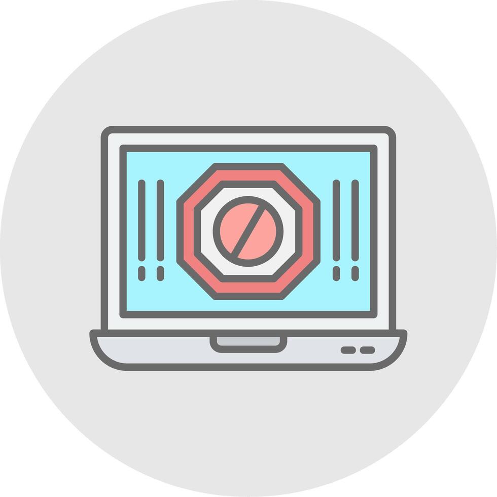 Ad Blocker Line Filled Light Icon vector