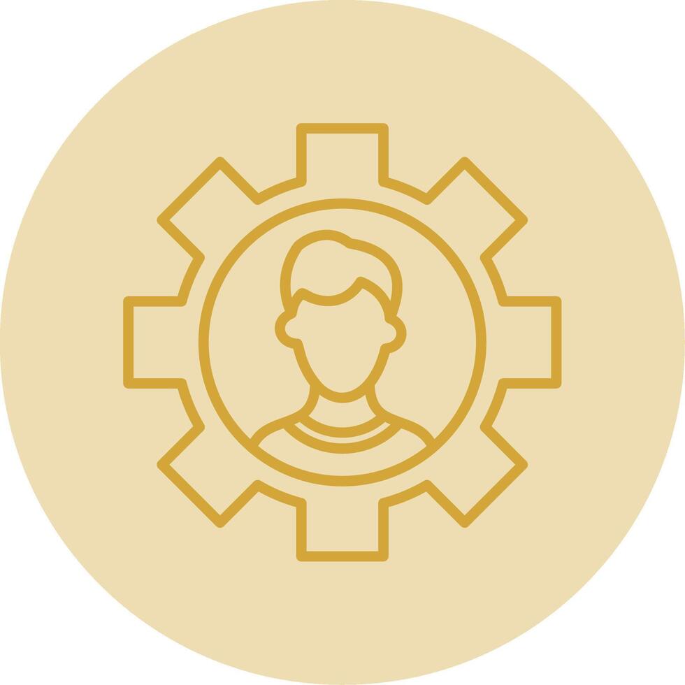 Coal Mining Line Yellow Circle Icon vector