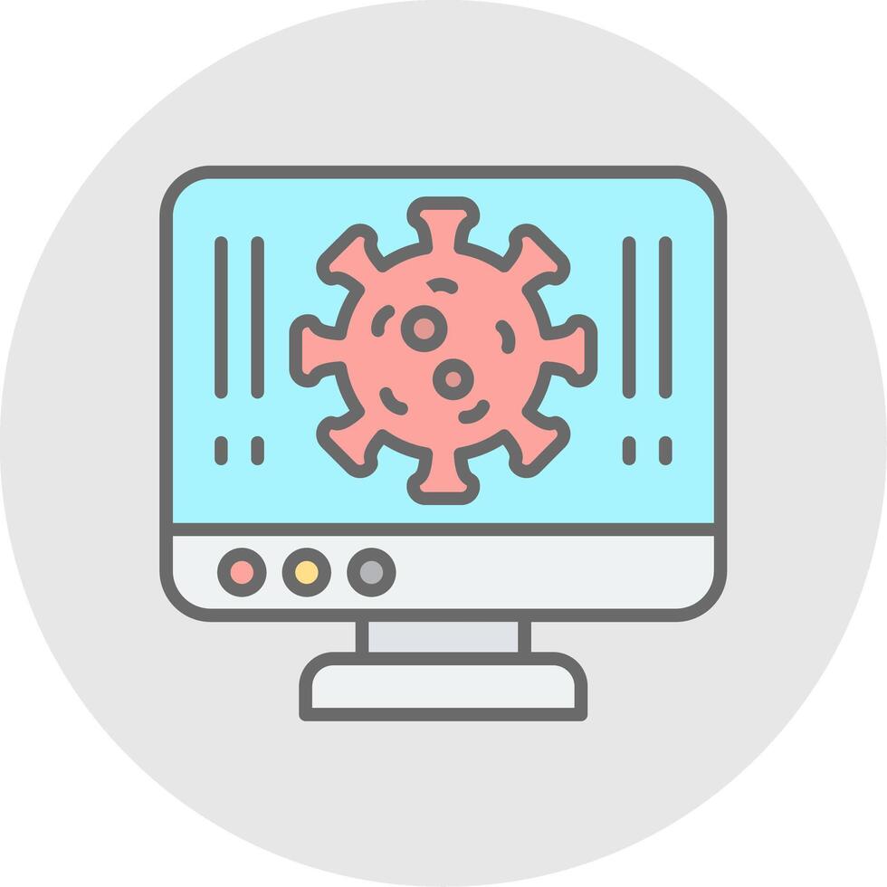 Virus Line Filled Light Icon vector
