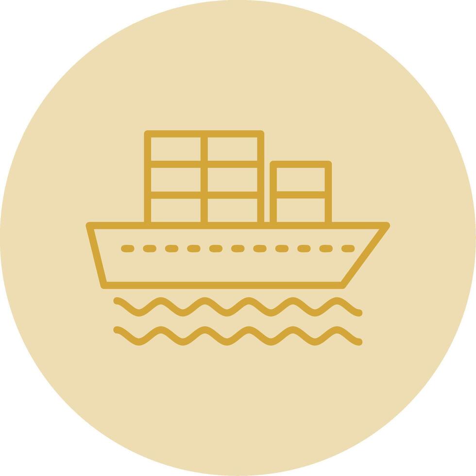 Container Ship Line Yellow Circle Icon vector
