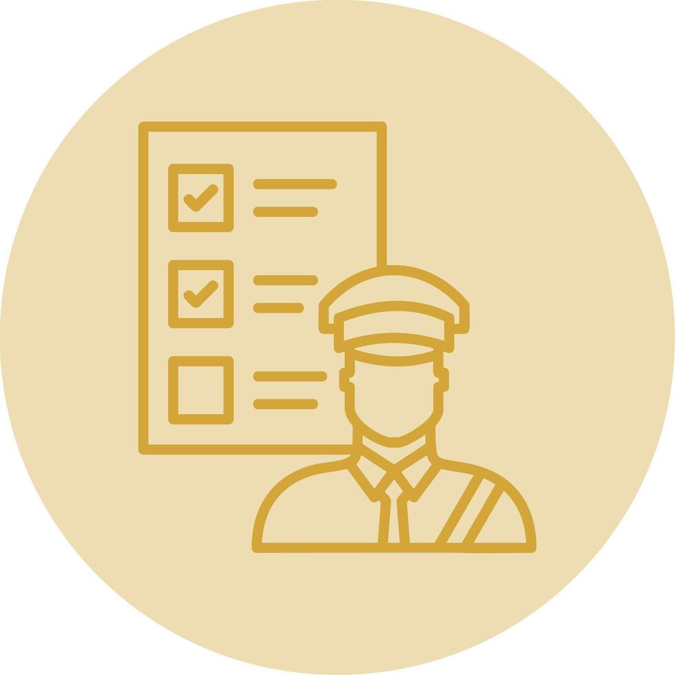 Customs Clearance Line Yellow Circle Icon vector