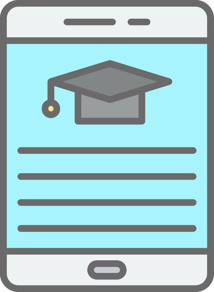 Tablet Line Filled Light Icon vector