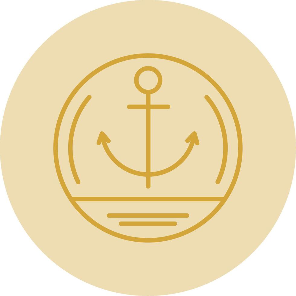 Anchor Line Yellow Circle Icon vector