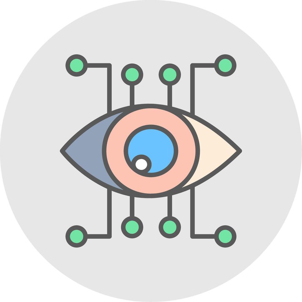 Eye Recognition Line Filled Light Icon vector