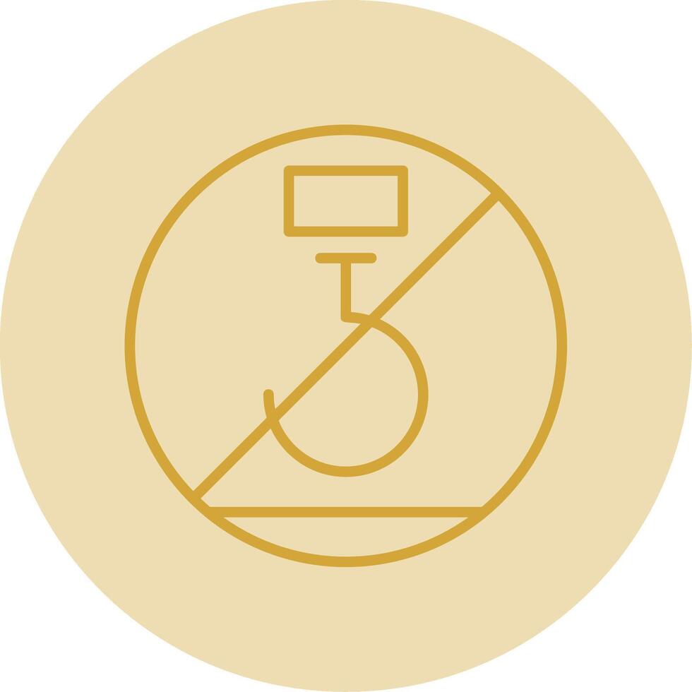 Use No Hooks Line Yellow Circle Icon vector