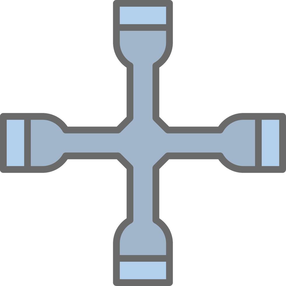 Wheel Brace Line Filled Light Icon vector