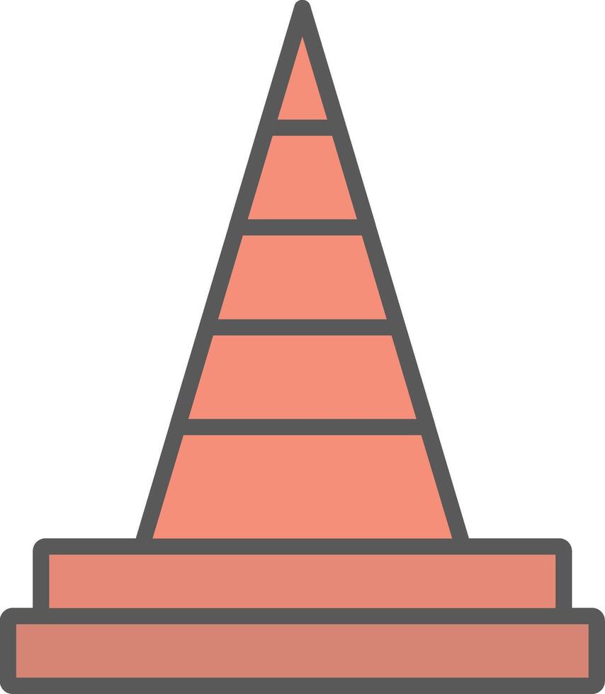 Traffic Cone Line Filled Light Icon vector