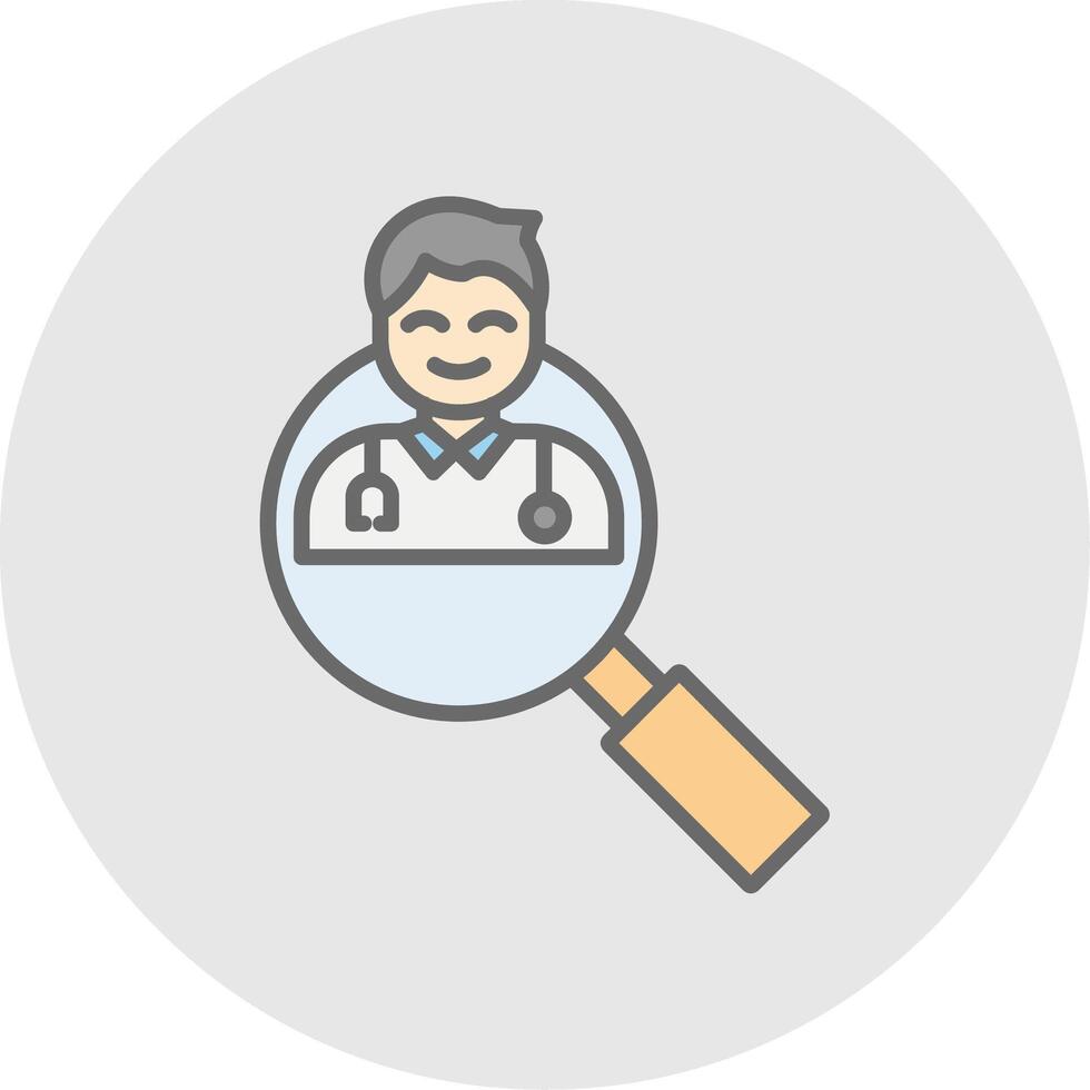 Doctor Serach Line Filled Light Icon vector