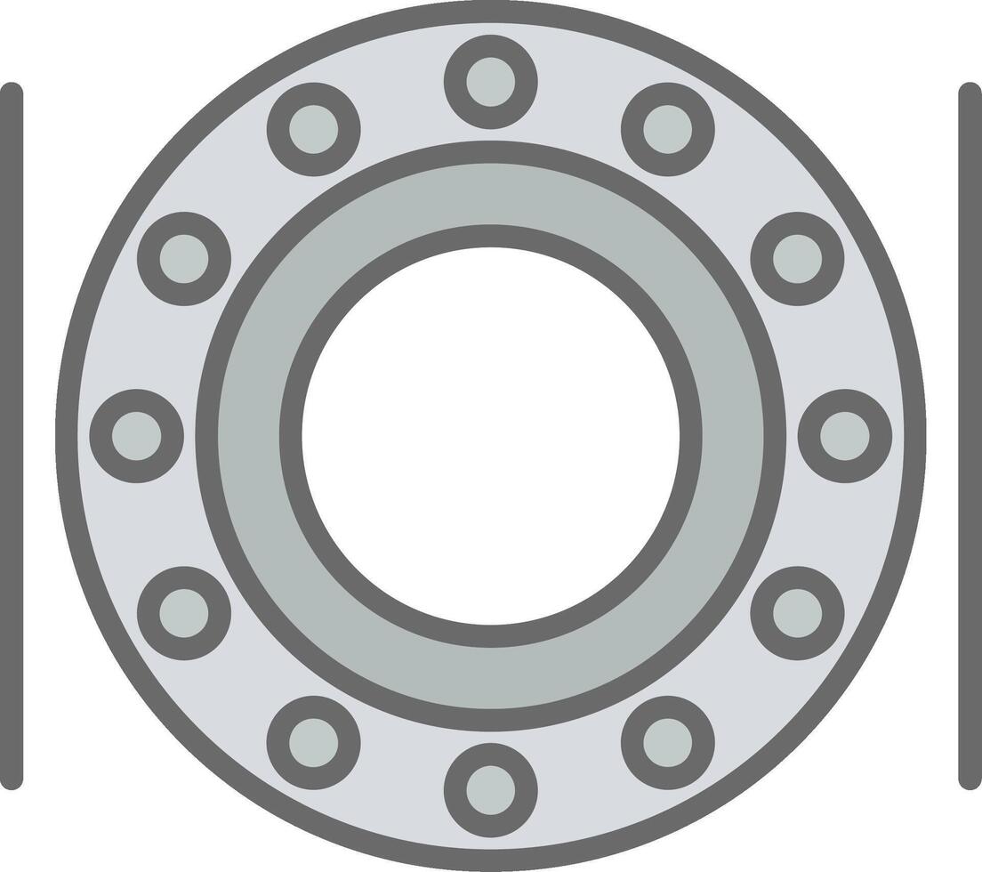 Ball Bearing Line Filled Light Icon vector
