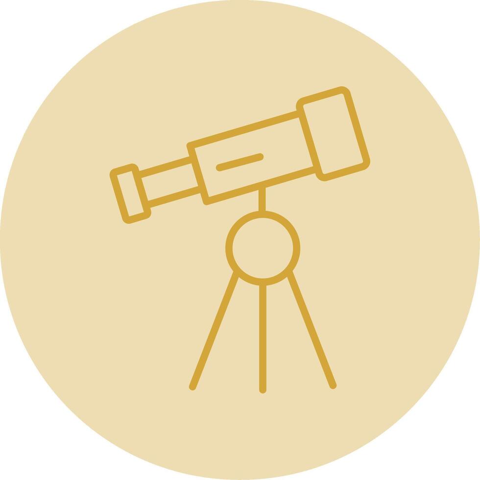 Telescope Line Yellow Circle Icon vector