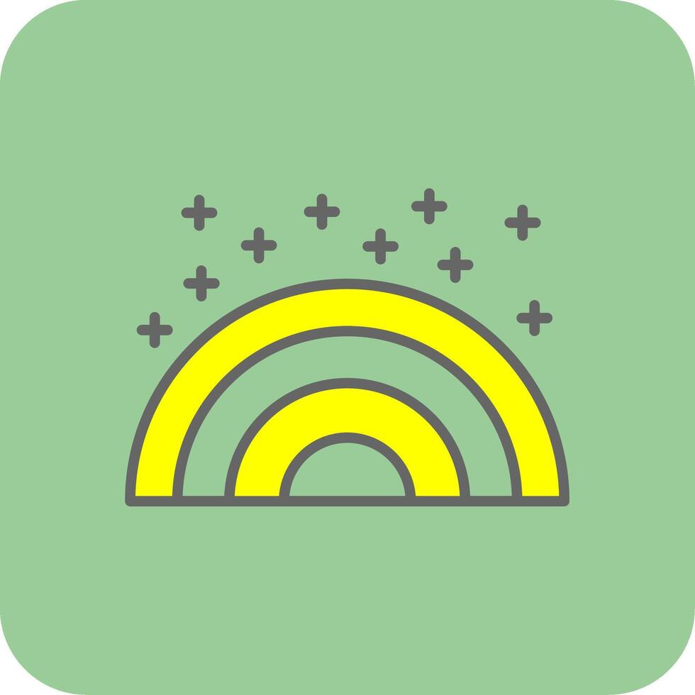 Rainbows Filled Yellow Icon vector