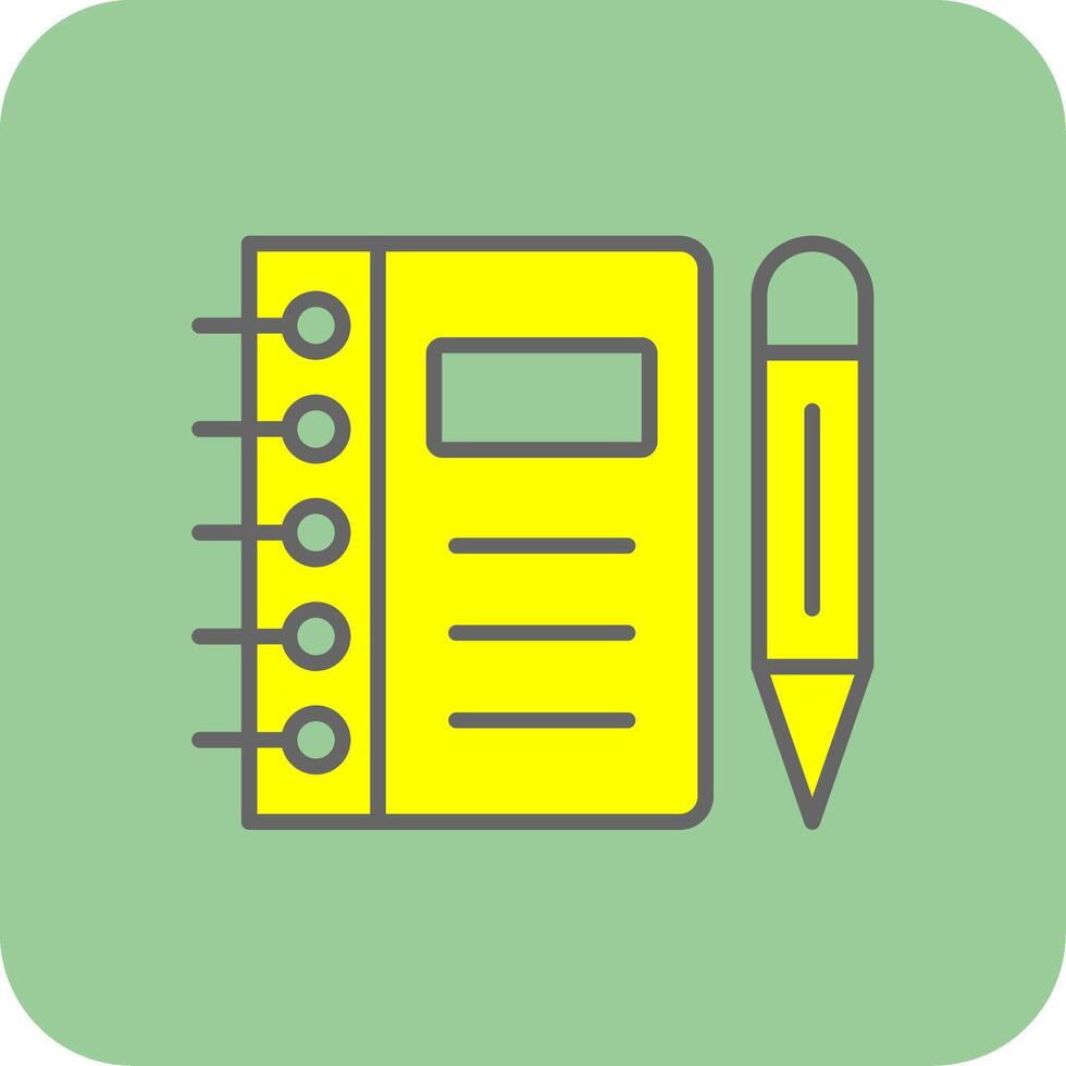 Notebook Filled Yellow Icon vector